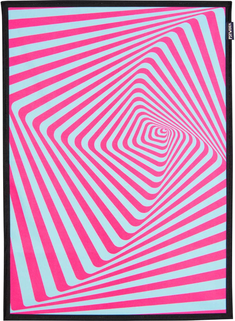 PSYWORK Schwarzlicht Stoffposter Neon "Tune in Pink", Produktbild 