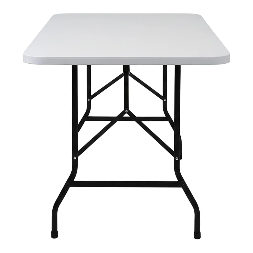 Table de camping pliante résistante aux UV et intempéries - Acier blanc
