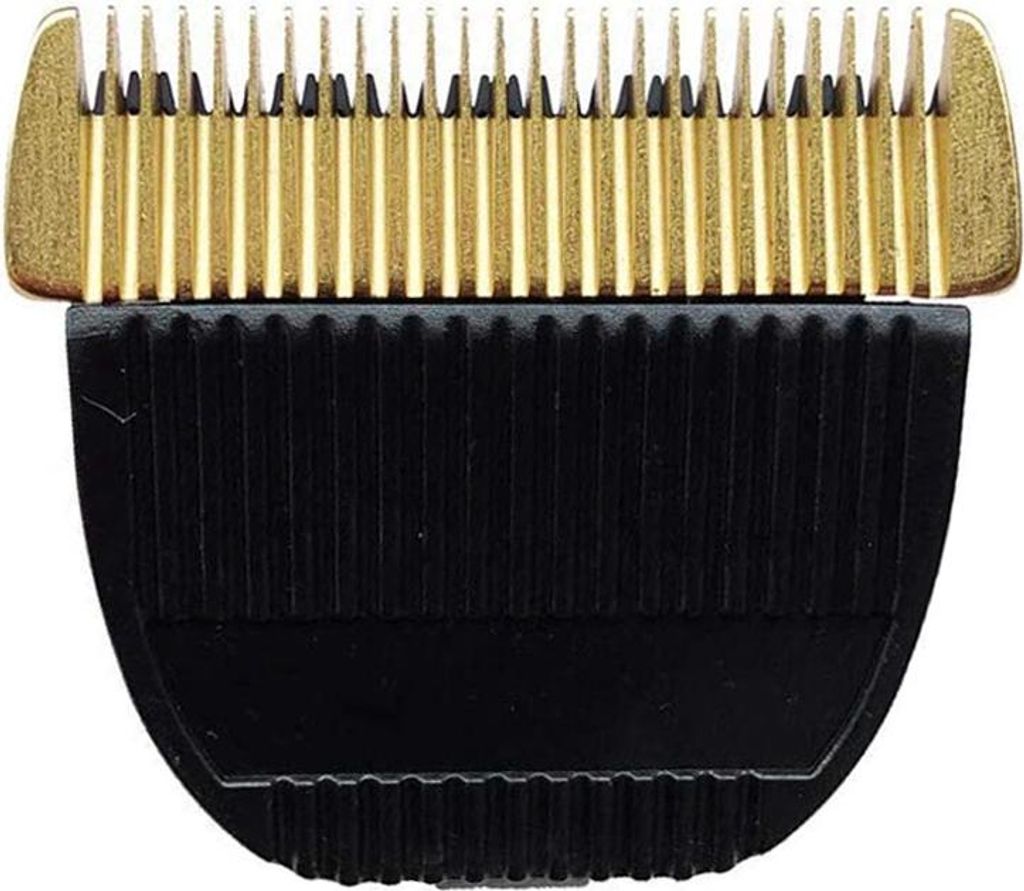 A close-up view of a hair clipper blade.