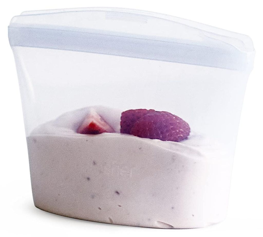 Stasher Bowl Premium Silikonbeutel wiederverwendbar für Lebensmittel, 1 Tassen Schüssel, Klar, Dauerhaft, Backofen, spülmaschinen & gefriersiche...