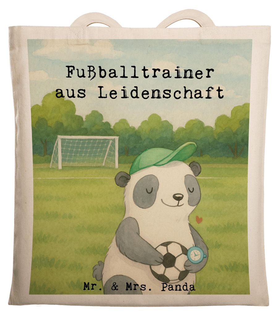 Mr. & Mrs. Panda Uni Tasche Fußballtrainer Leidenschaft Design - Weiß - Geschenk, Shopping, Glücksbringer, Stoffbeutel, Schultasche, Spruch, Fu...