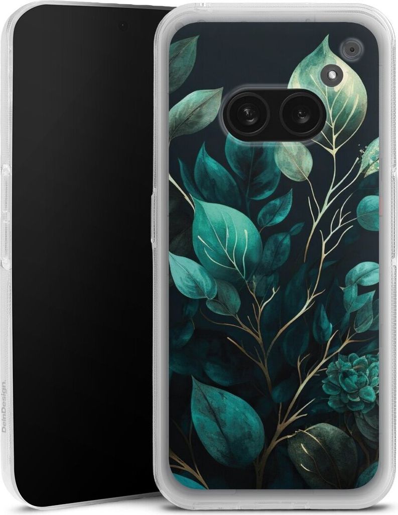 DeinDesign Handyhülle für Nothing Phone (2a) Silikon Hülle Case Smartphone Schutzhülle Blätter schwarz Eukalyptus