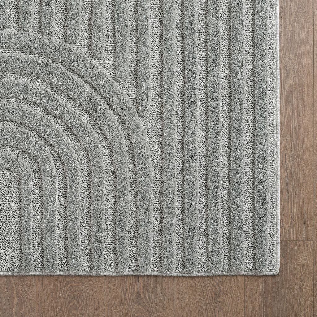 Villa Möbel Aruaro Terrasse, Garten, Balkon, Balkon-Teppich, Outdoorteppich, Farbe:Silber, Grösse:120x170 cm