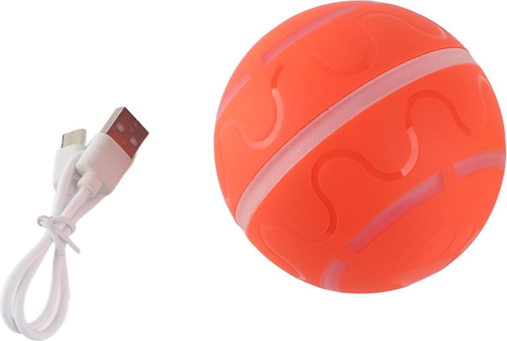 Haustier-Rollball, ABS-Silikonmaterial, IP54, interaktives aktives Hundespielzeug mit LED-Licht, wiederaufladbarer Batterie für große Hunde