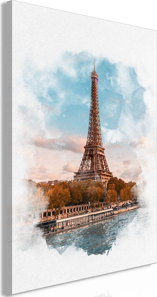 Italienischer Leinwand Leinwandbild - Paris View (1 Part) Vertical 60x90 cm Städte d-C-0250-b-a