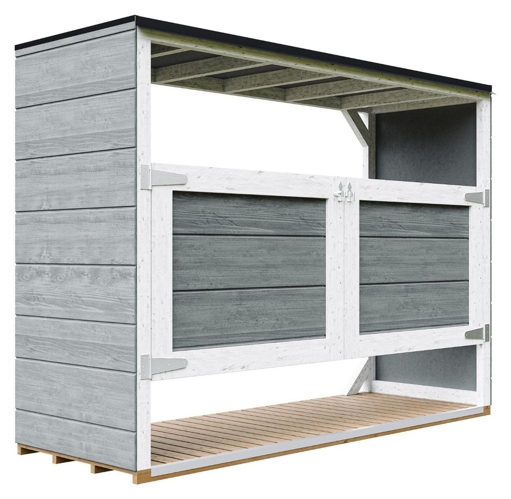 Mülltonnenbox 3er 240L Aus Wetterfest LP Smartside Holz, Mülltonnenverkleidung mit Türen, Garten Mülltonnenbox, Moderne garten box Außen – T...