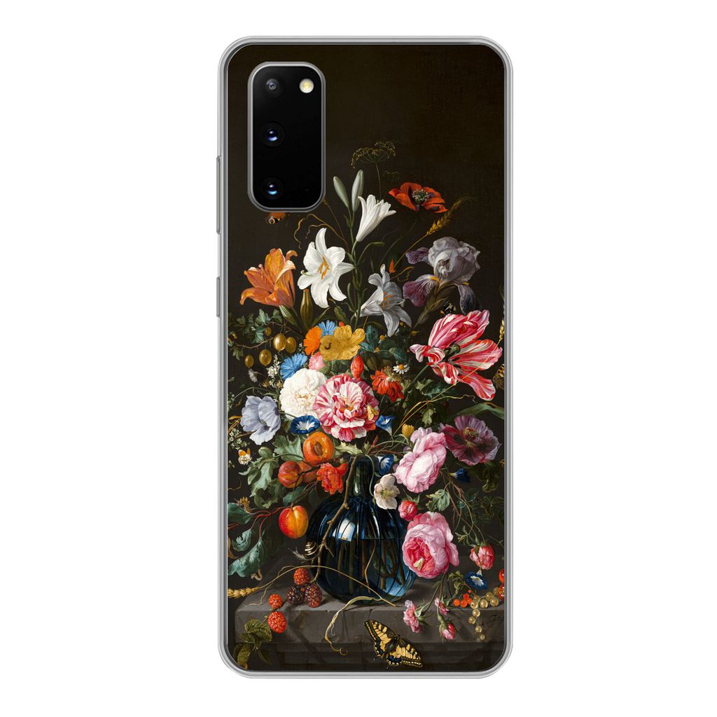 MuchoWow Handyhülle Schutzhülle Hülle für Samsung Galaxy S20 Vase mit Blumen - Jan Davidsz de Heem - Kunst Silikon Softcase Handy Hülle - Bild