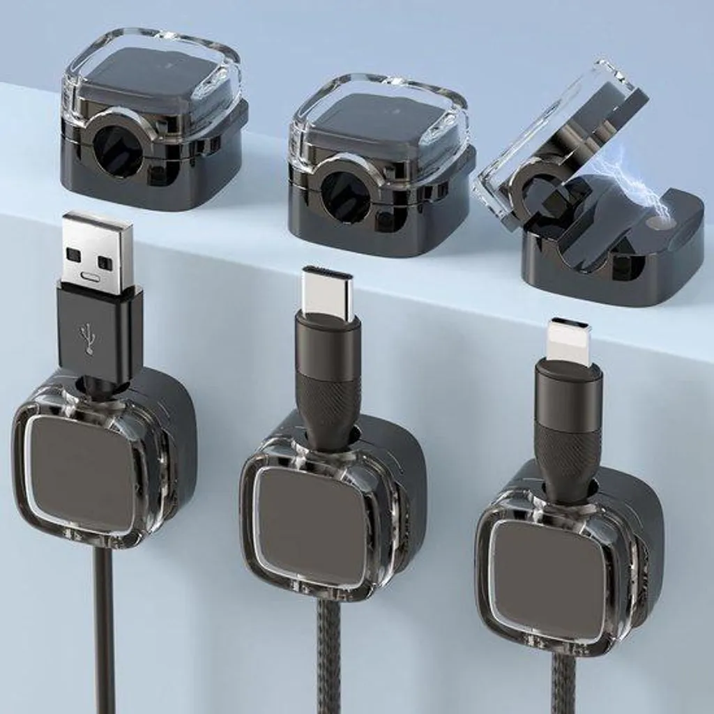 Serre-câbles noirs ultra-résistants lot de 6 pour rangement de bureau