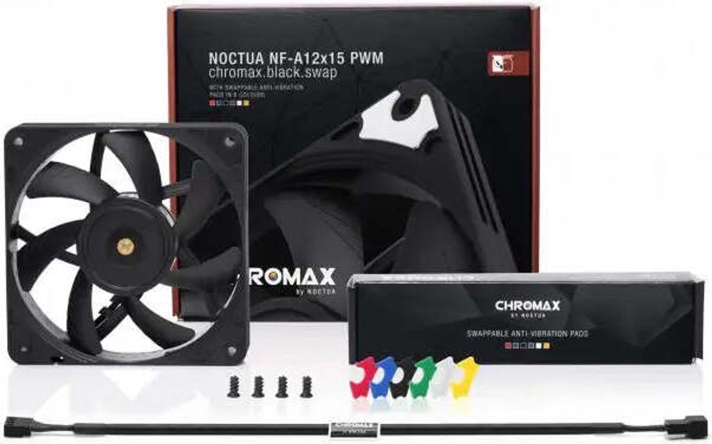 Noctua NF-A12x25 PWM chromax.black.swap 120x120x25, Produktbild 