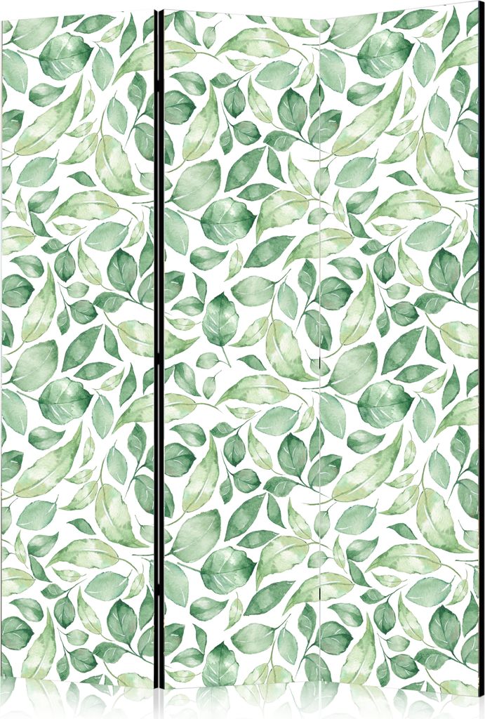 3-teiliger Doppelseitiger Vlies Paravent - Natural Beauty 135x172 cm Blätter b-C-0249-z-b