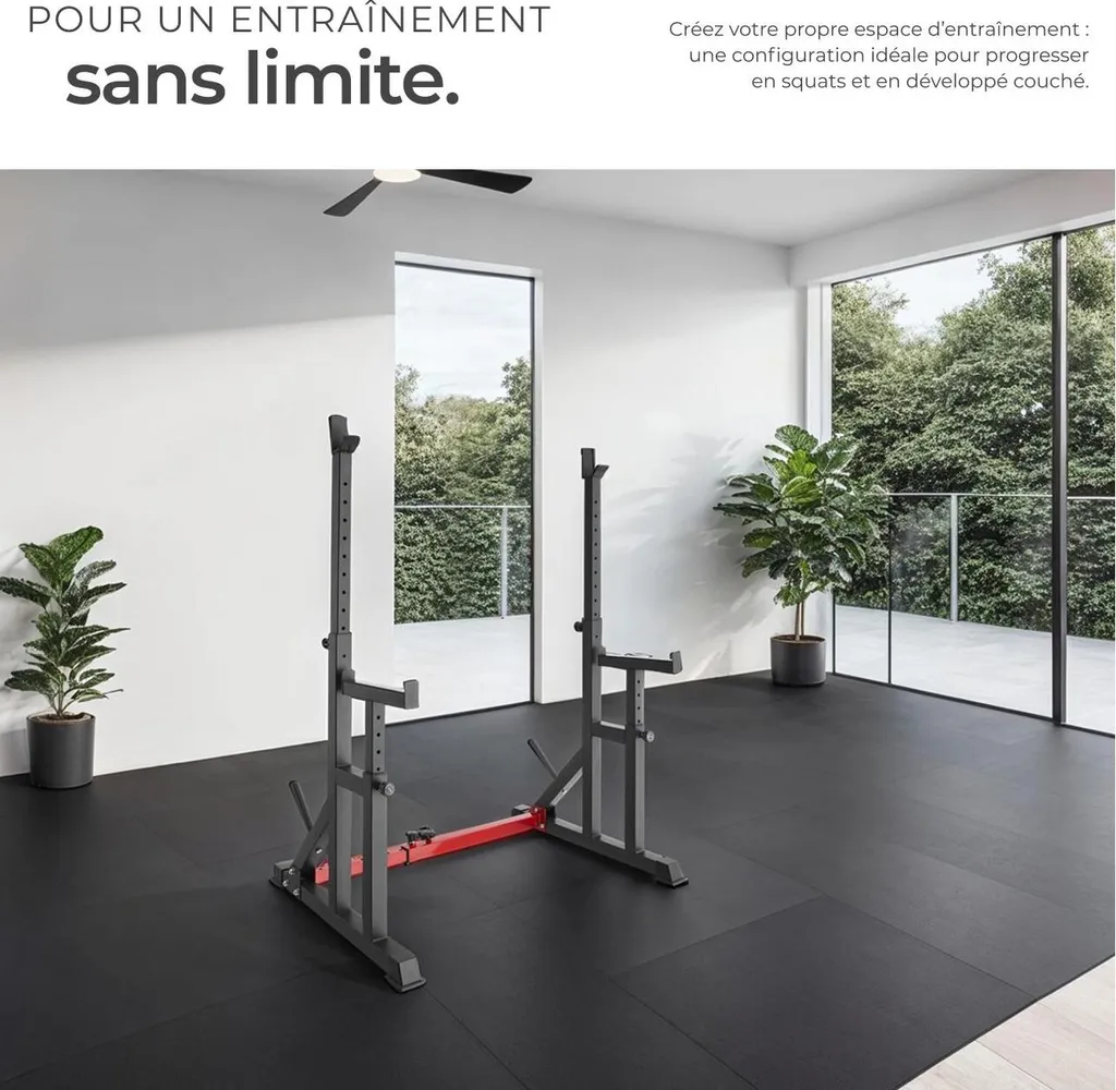 Rack de musculation Creed noir pour squat et développé couché stable - 3