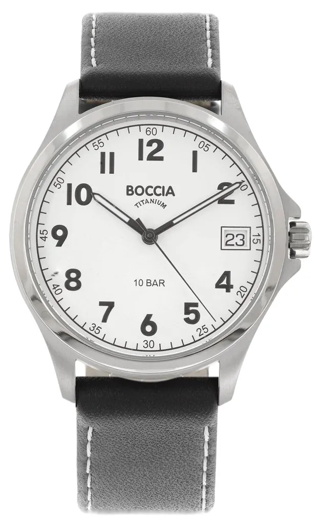 Montre analogique homme en titane pur Boccia 3678-01 cadran noir