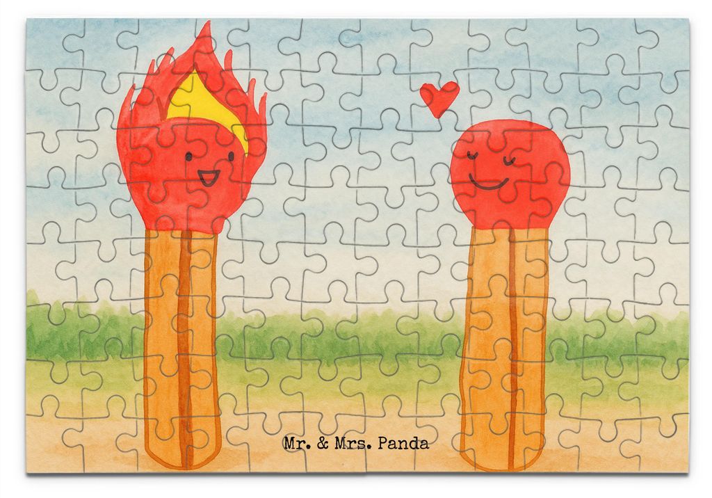 Mr. & Mrs. Panda Puzzle Streichhölzer Design 96 Teile - Weiß - Geschenk, Freundin, 1500, Liebesgeschenk, Liebesbeweis, 2000, 500, Puzzlespiel, Le...