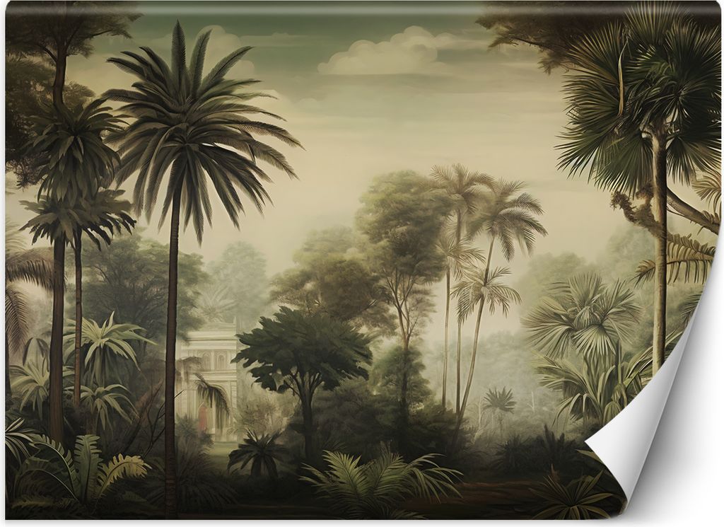 Vlies fototapete Tropische Bäume und Palmen 450x315 cm Feeby Grün inkl. Kleber einfache Montage