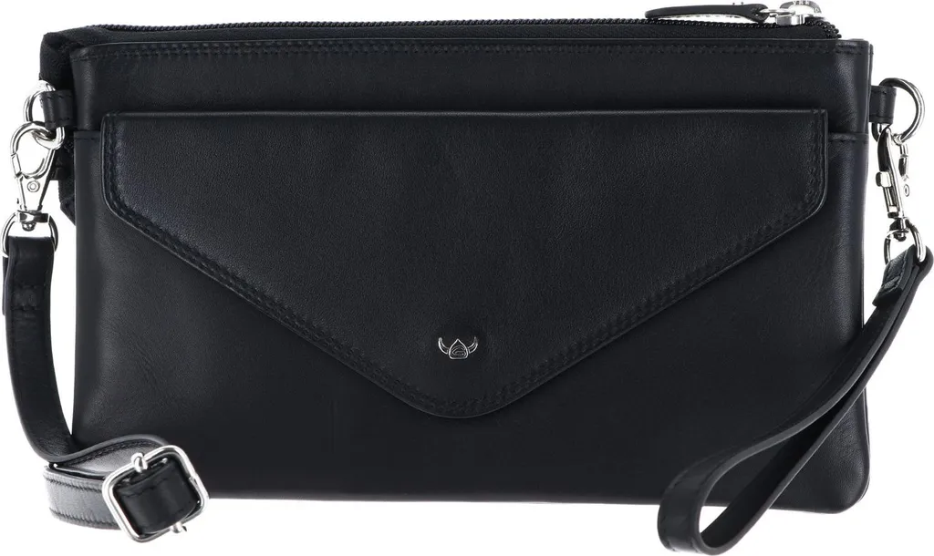Mini-Tasche Sac à Épaule Bandoulière en Cuir Noir Polo RFID Protect