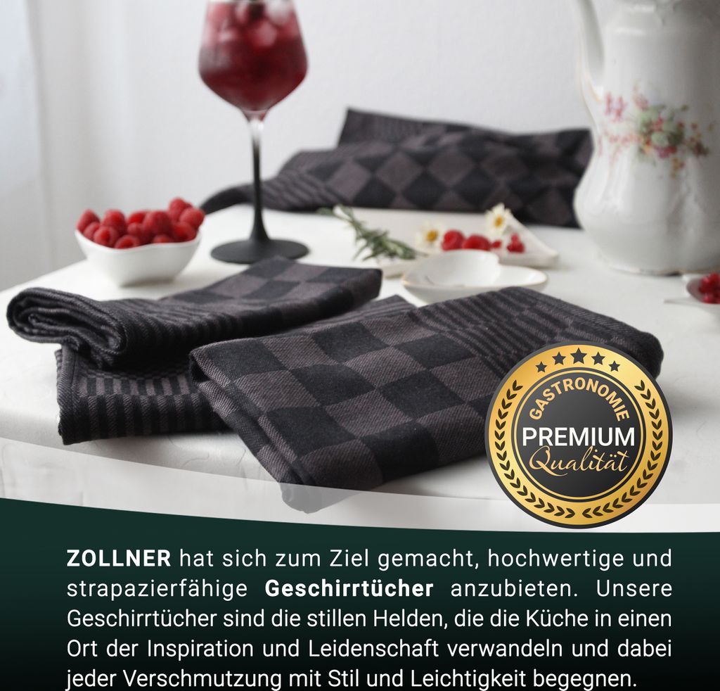 6er Set Geschirrtücher, 65x65 cm, 100% Baumwolle, schwarz Produktbild 5