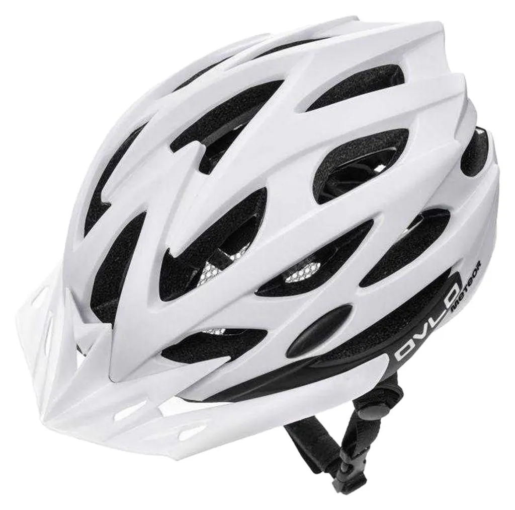 Casque Meteor Ovlo blanc avec mousse EPS antichoc et coque PVC durable - M