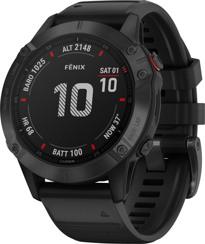Garmin fenix PRO Schwarz 22mm Silikonarmband, schwarz