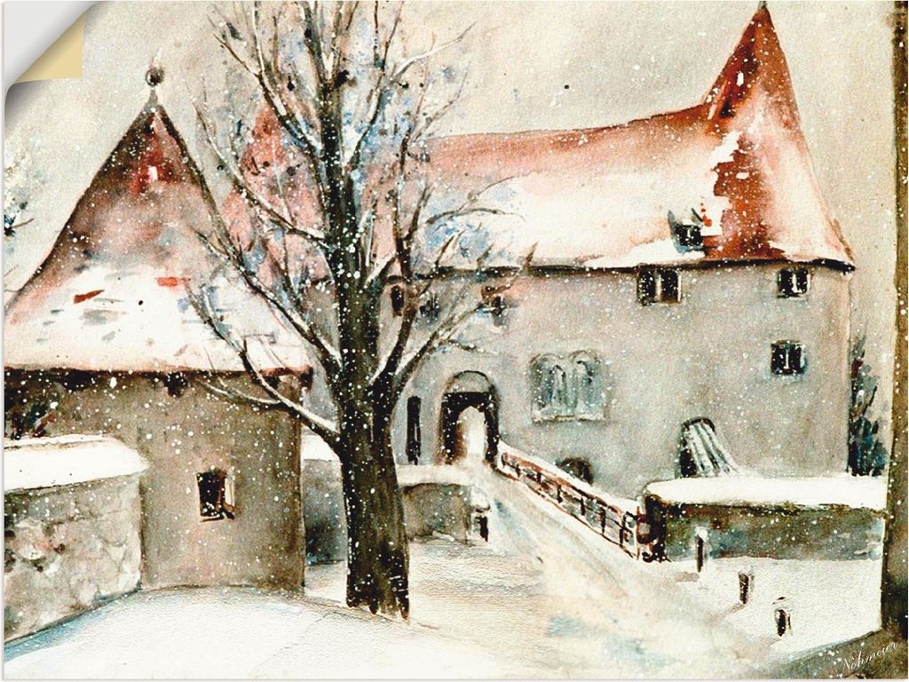 ARTland Wandbild, selbstklebend Winter auf der Burg Größe: 60x45 cm