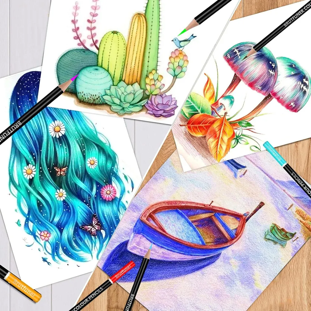 Crayons de couleur à mine tendre pour dégradés et ombrages avec housse