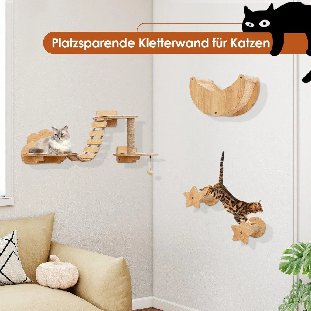 Ensemble escalade chat - 6 modules robustes avec hamac tout confort gris - 4