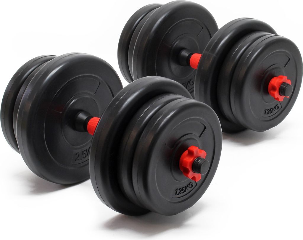 LUXTRI Kurzhantel Set 20 kg mit 12 Zement Hantelscheiben, 2 Produktbild 3