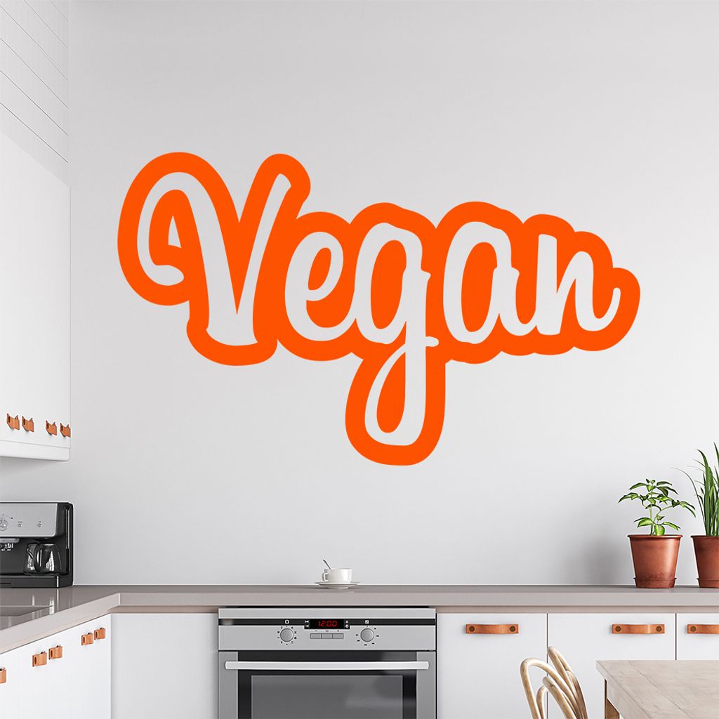 Vegan Veganismus Ernährung Wandtattoo Wandaufkleber Wall Sticker - Dekoration, Küche, Wohnzimmer, Schlafzimmer, Badezimmer