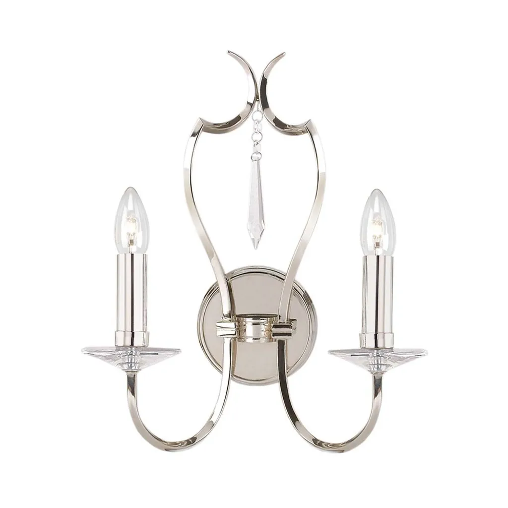 Applique Murale Chic pour Salon et Couloir Pimlico Nickel Poli Elstead