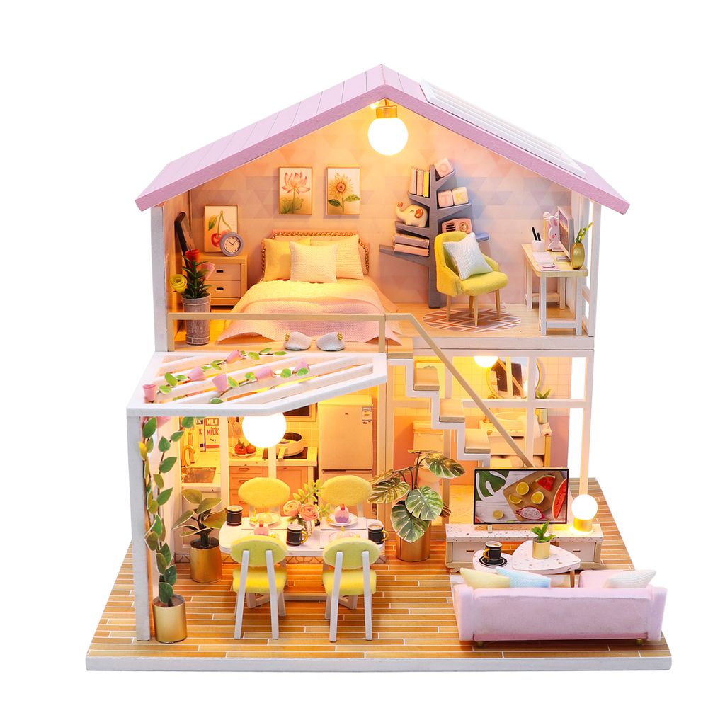 Puppenhaus Miniatur DIY Holz Puppenhaus Kit