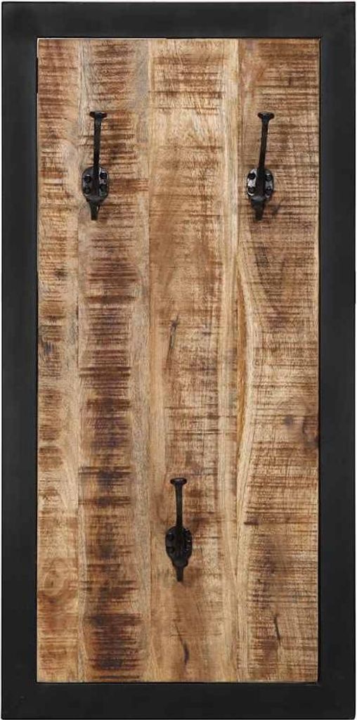 vidaXL Garderobe 40x2x80 cm Raues Massivholz Mango