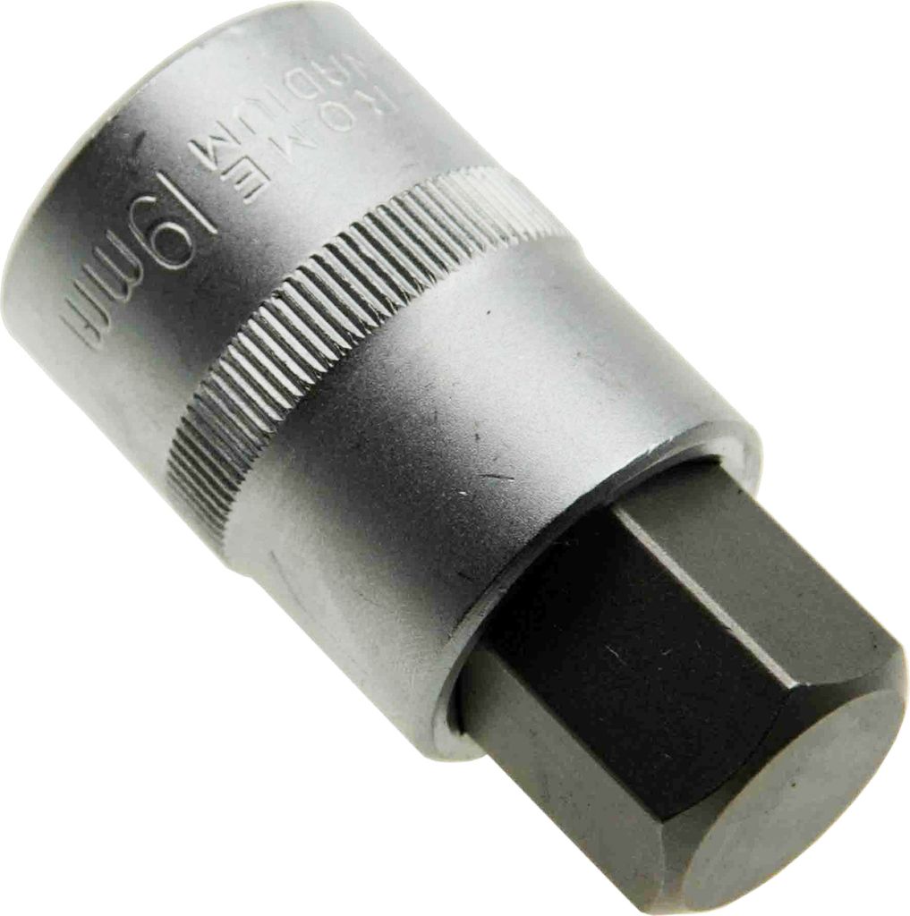 19 mm Stecknuss 6-kant Steckschlüssel-Einsatz Innensechskant 1/2" Cr-V (S2) L55
