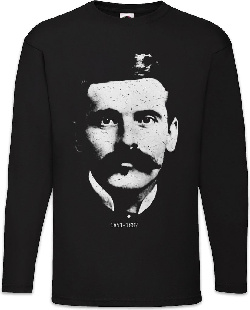 Urban Backwoods Doc Holliday Portrait, Langarm T-Shirt, Farbe: Schwarz, Größe: 2XL