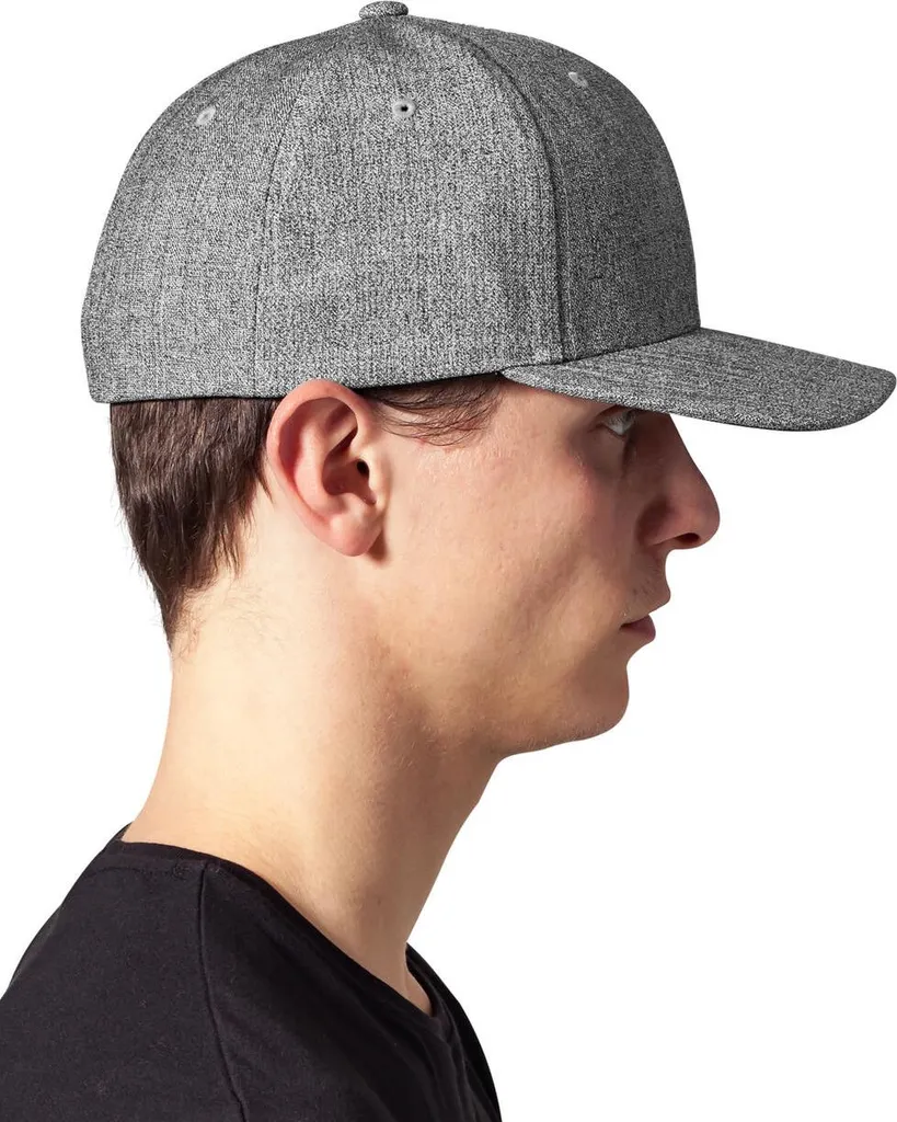 Berretto Flexfit 6277PS Heather Grey S/M | Visiera Nera Professionale - 14