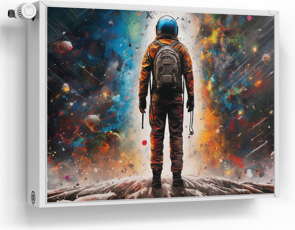 DEQORI Magnetmatte Heizung beschreibbar 80x60 cm 'Weltraumodyssee' Magnetfolie