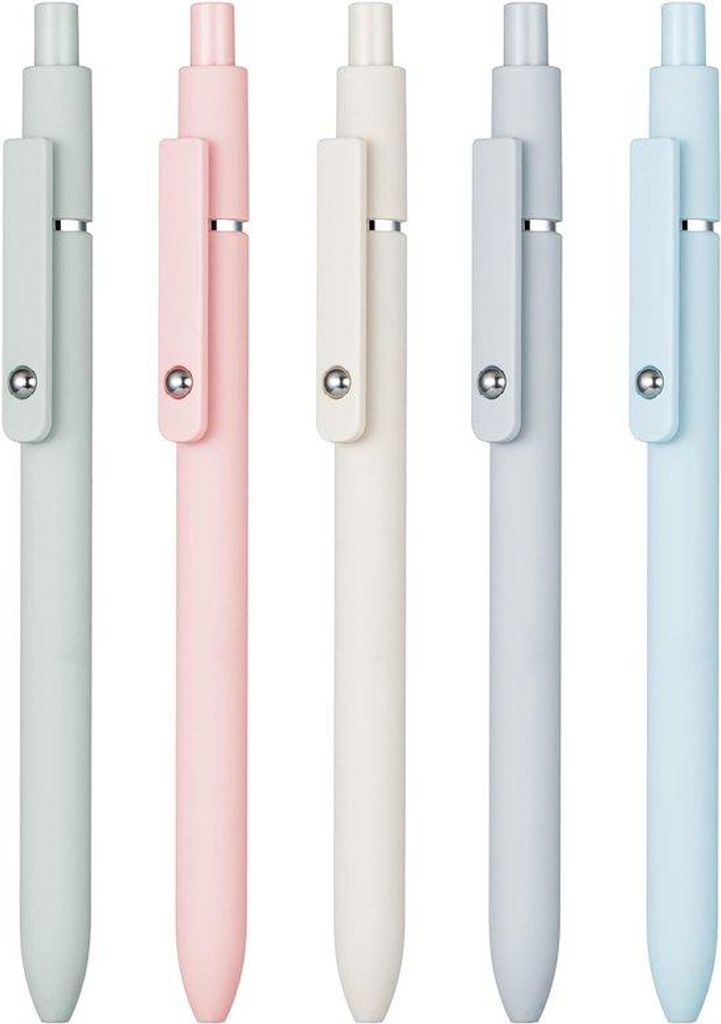 Famanu Gelstifte 5 Stück - Schnelltrocknende Tinte, 0,5 mm, Schwarz