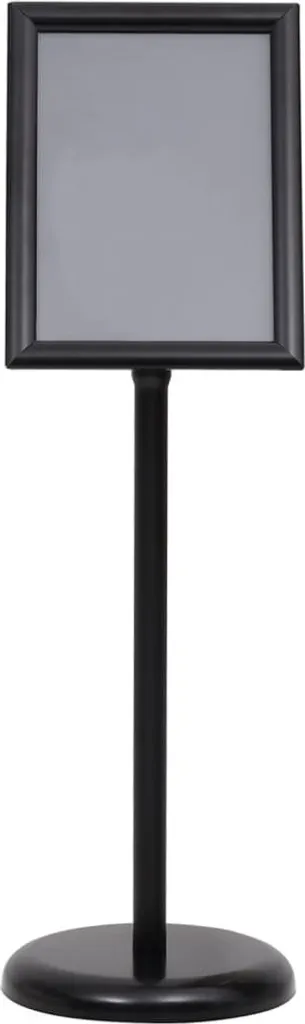 Support de Signalétique A4 Noir en Aluminium pour Bureau et Salon
