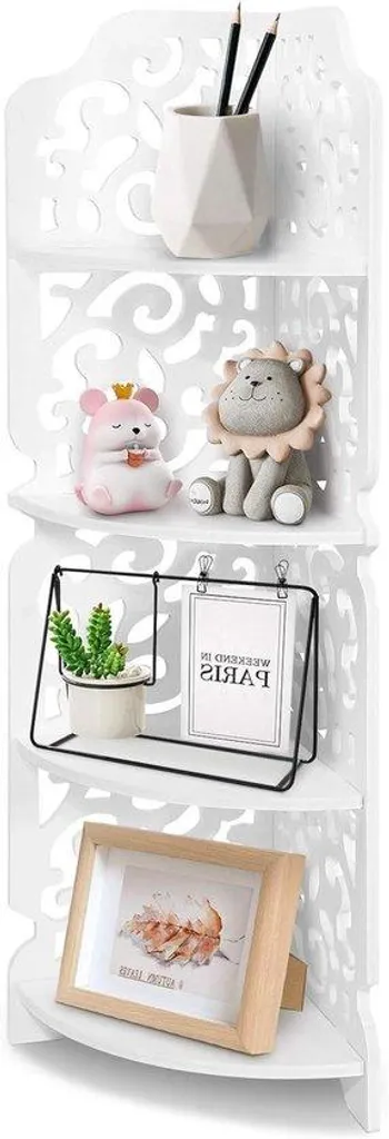 Rangement salle de bain compact 4 niveaux blanc idéal petits espaces