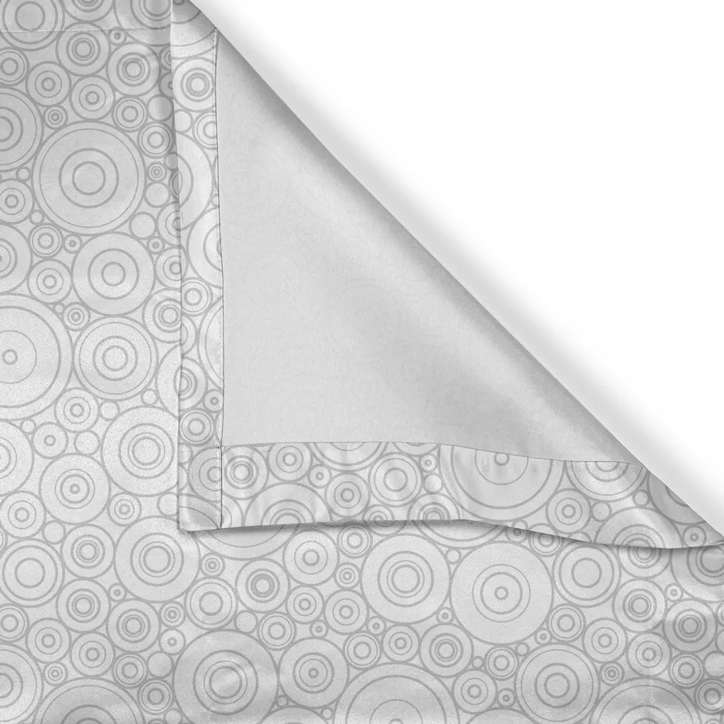 Rideau gris imprimé graphique simple et cercles blancs 280 x 245 cm chic - 3