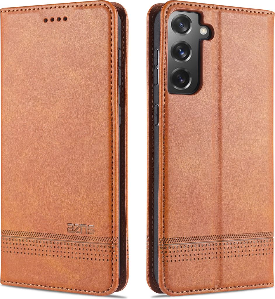 LaimTop LederHülle für Samsung S21 Plus 5G, Klapphüllen Brieftasche Magnetverschluss Ständer Schutzhülle für Samsung Galaxy S21 Plus 5G Braun