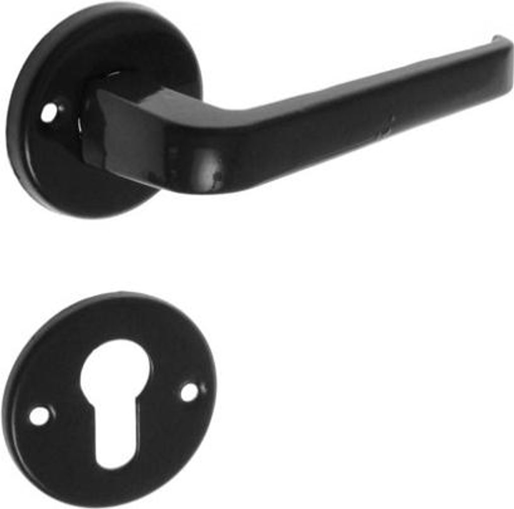 Türgriff mit runder Platte WB schwarz
