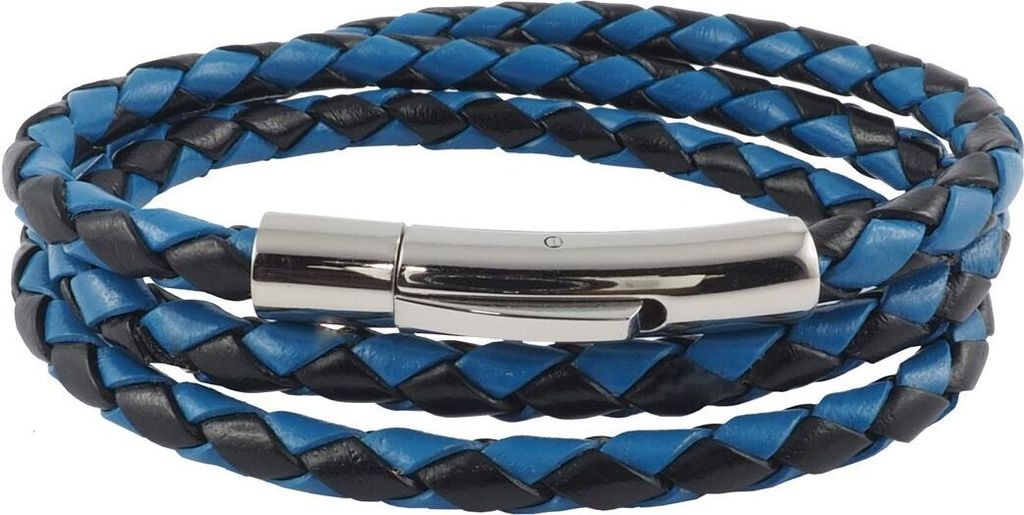 Lederkette Lederband Herren Halskette Schwarz Blau 17-100 Produktbild 