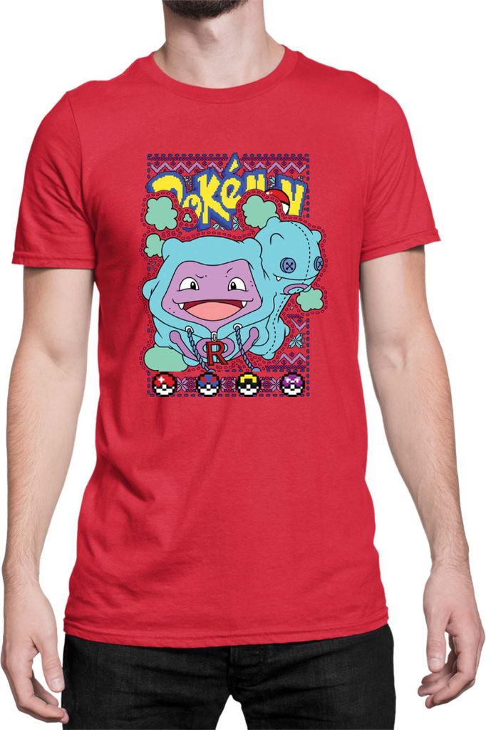 Herren T-Shirt Japan Manga Anime Comics Pokemon 030, Man XL / Rot