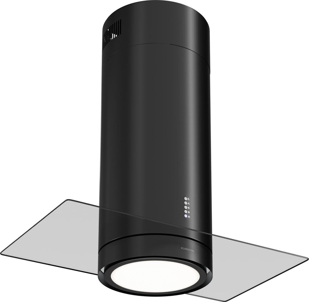 Klarstein Insel-Abzugshaube, Umluft-Dunstabzug mit 544m³/h Luftstrom, Verstellbare Inselhaube Umluft, Freihängend, Kronleuchter-Design, 3 Stufen,...