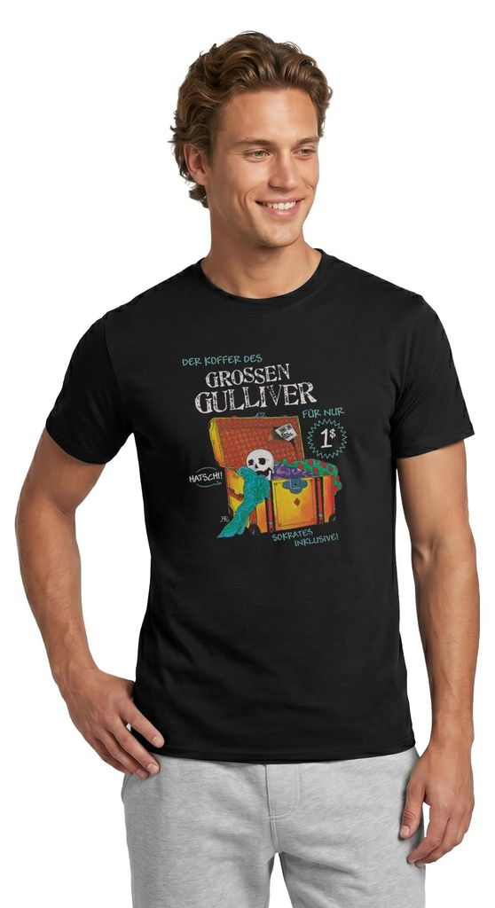 Spreadshirt Die Drei Fragezeichen Und Der Sprechende Totenkopf Männer T-Shirt, 3XL, Schwarz