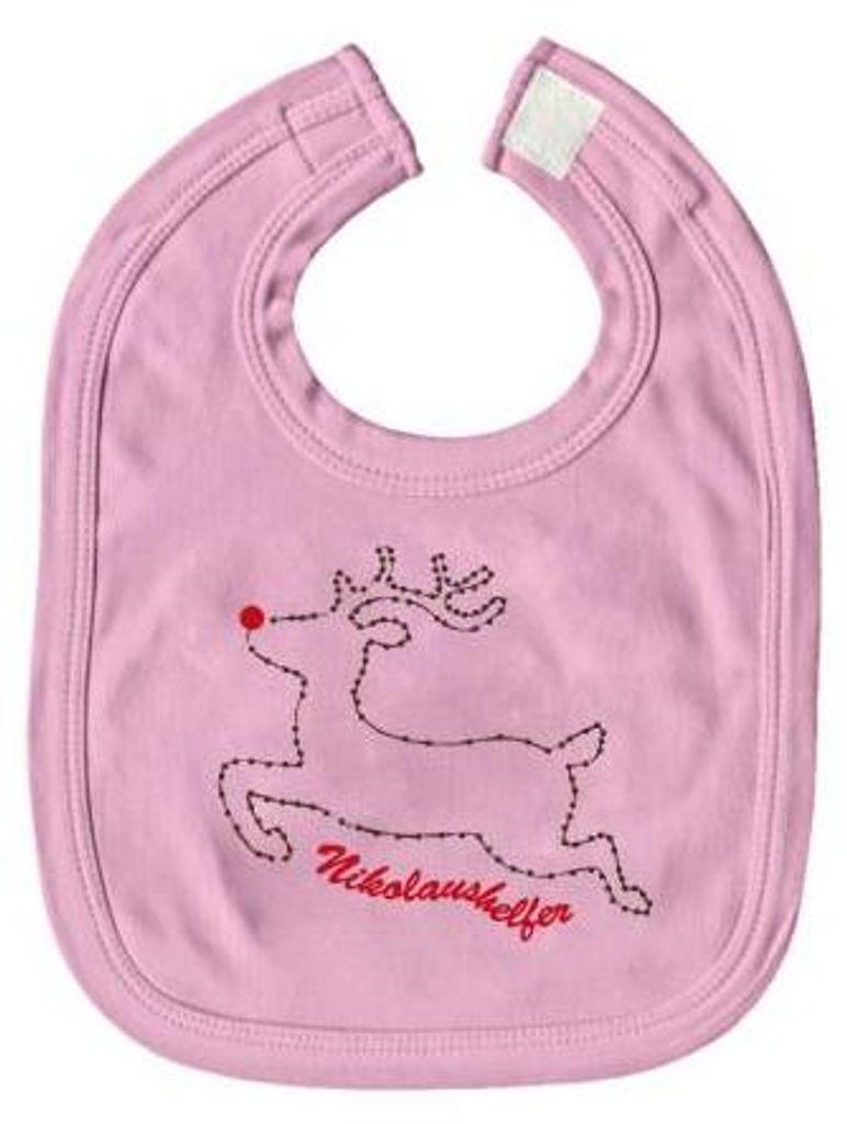 Baby-Lätzchen mit Print Elch Nikolaushelfer 12440/1 rosa