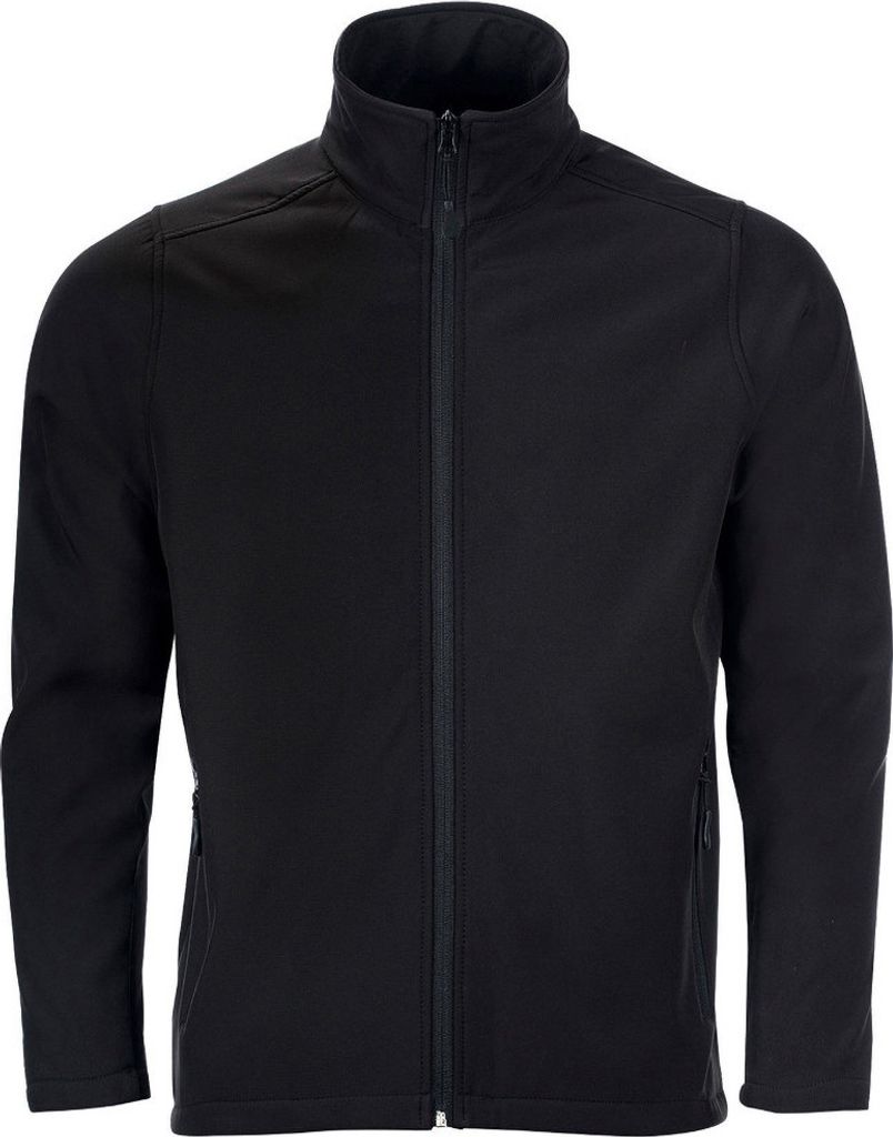 SOLS Herren Race Softshell-Jacke mit durchgehendem Reißverschluss, wasserabweisend PC2549 (S) (Schwarz)