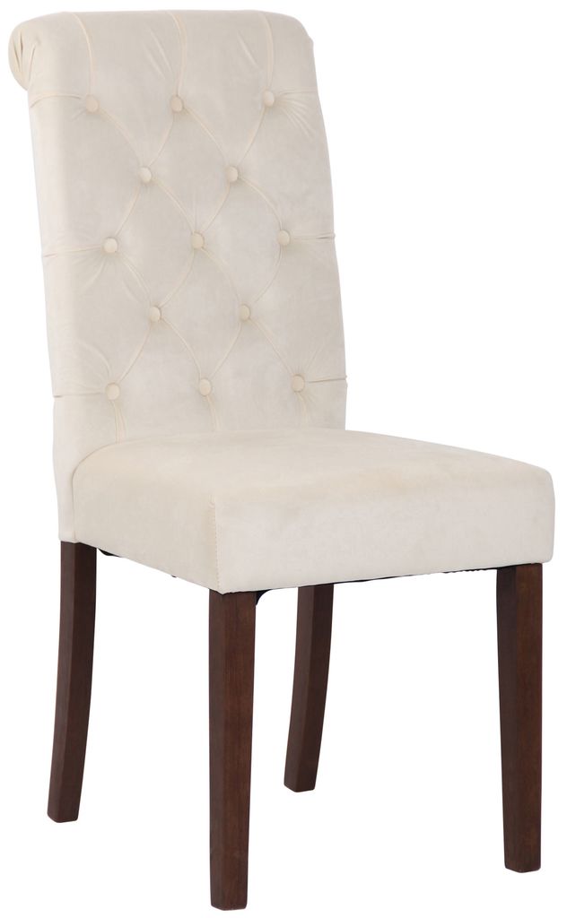 DELUKE Esszimmerstuhl WALES Samt - 98x45x63cm, creme, Holz Gestell | Stühle Esszimmerstühle Stuhl Esszimmer Esstisch Stühle Küchenstuhl