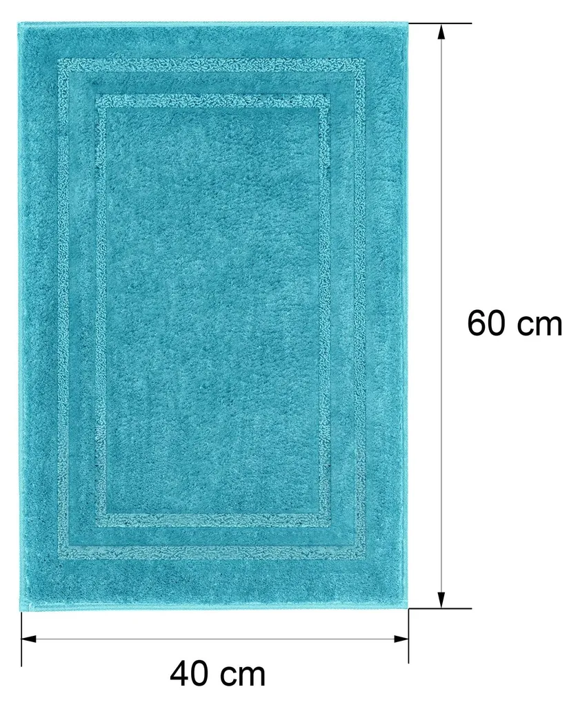 Tapis de bain pour sol humide bleu pétrole 40x60 cm sécurité salle d'eau