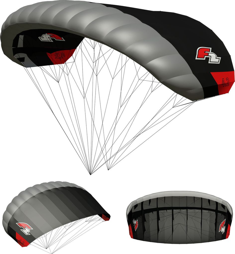 F2 Parawing Move Pro Wingfoil Wing 3,5qm Schwarz 2025