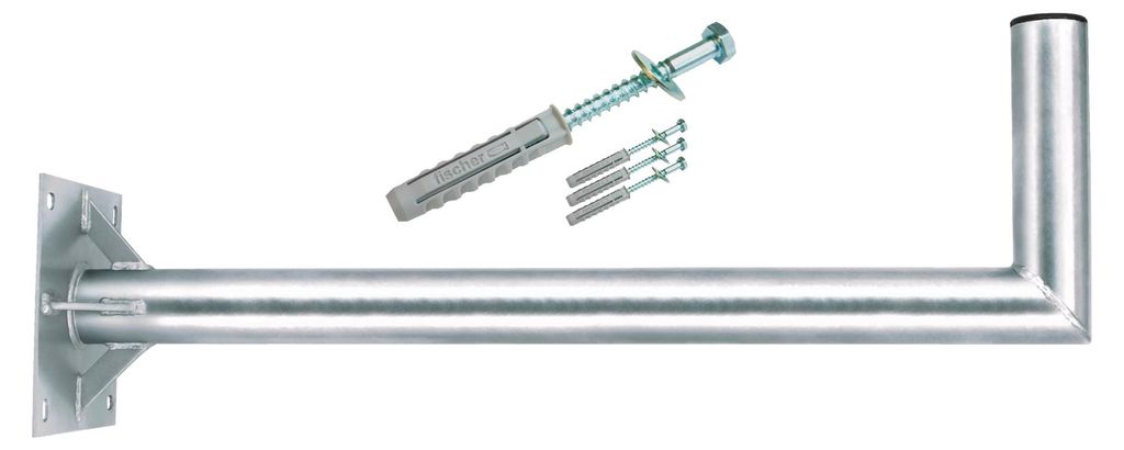 PremiumX 80cm Ø 60mm Wandhalter Stahl mit Verstrebung inkl. Produktbild 